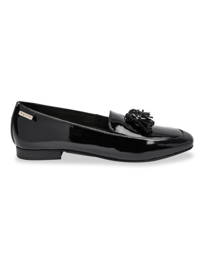 mocassins vernis noirs