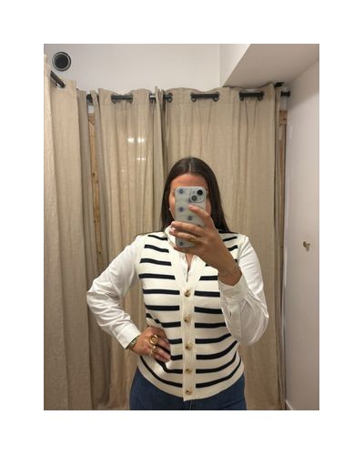 Pull sans manche marinière